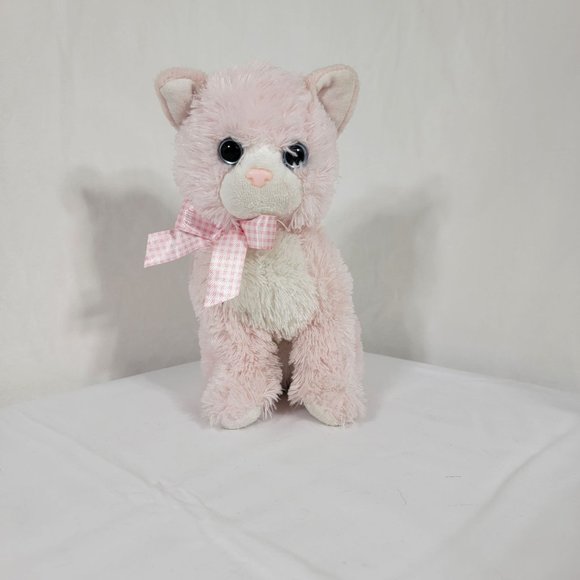 TY Duchess Pink Cat Plush Stuffed Animal Gingham Bow Without Swing Tag 9" 2009 - Picture 1 of 8